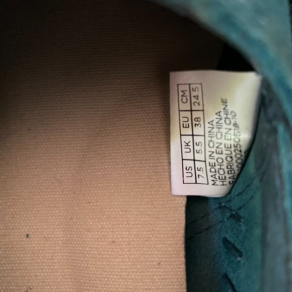 100% AUTHENTIC TOMS CLASSIC ALPARGATA WOMEN SUEDE SHOES, BRAND NEW Size 7.5 TEAL - Picture 4 of 6